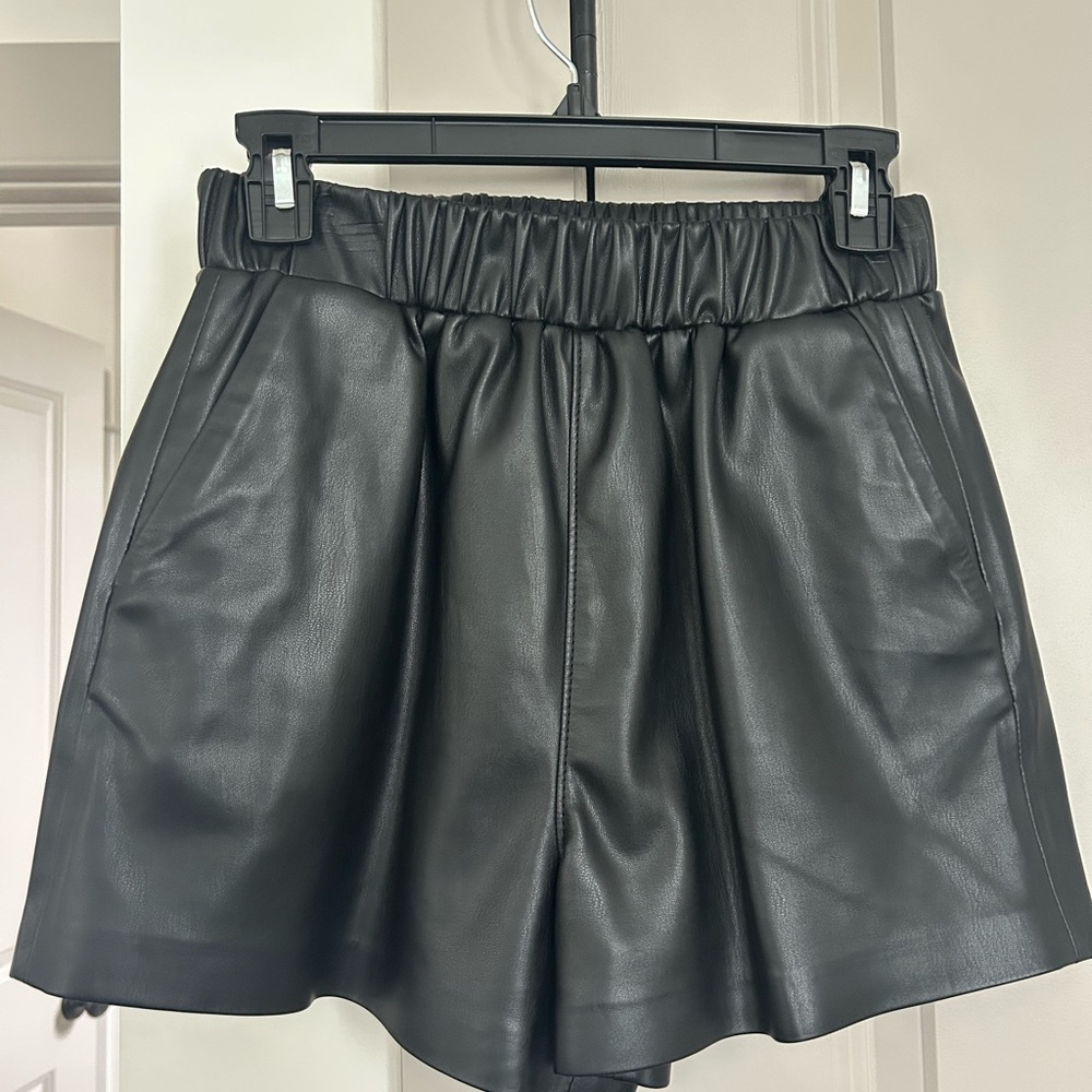 BLANKNYC Black Vegan Leather Shorts